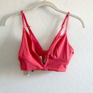 Victoria Secret Pink Hardware V Wire Plunge Crop Bralette Top Swim Bikini Size S